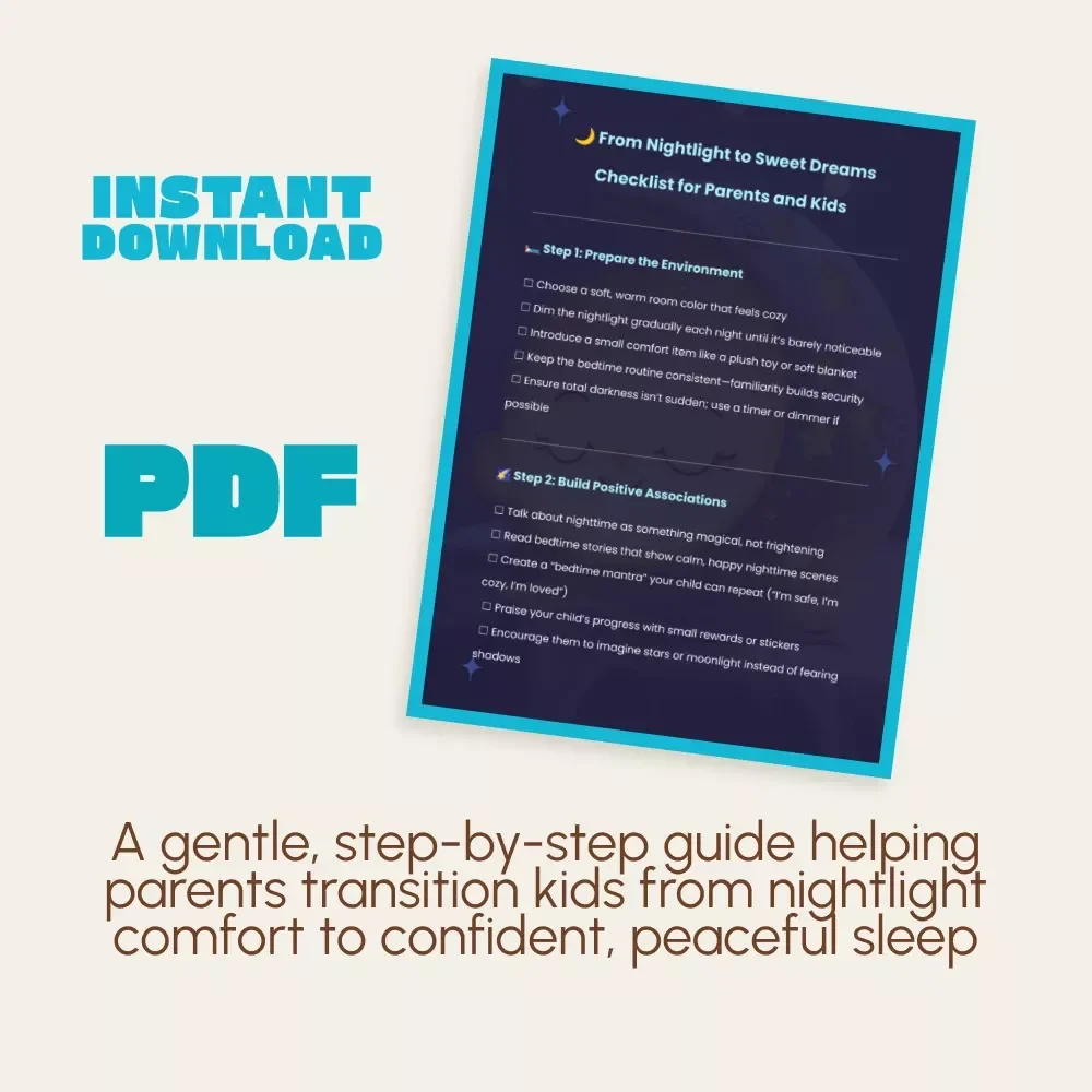 From Nightlight to Sweet Dreams Checklist for Parents and Kids | Printable Sleep Guide | Bedtime Routine eBook | Gentle Sleep Training Digital Download