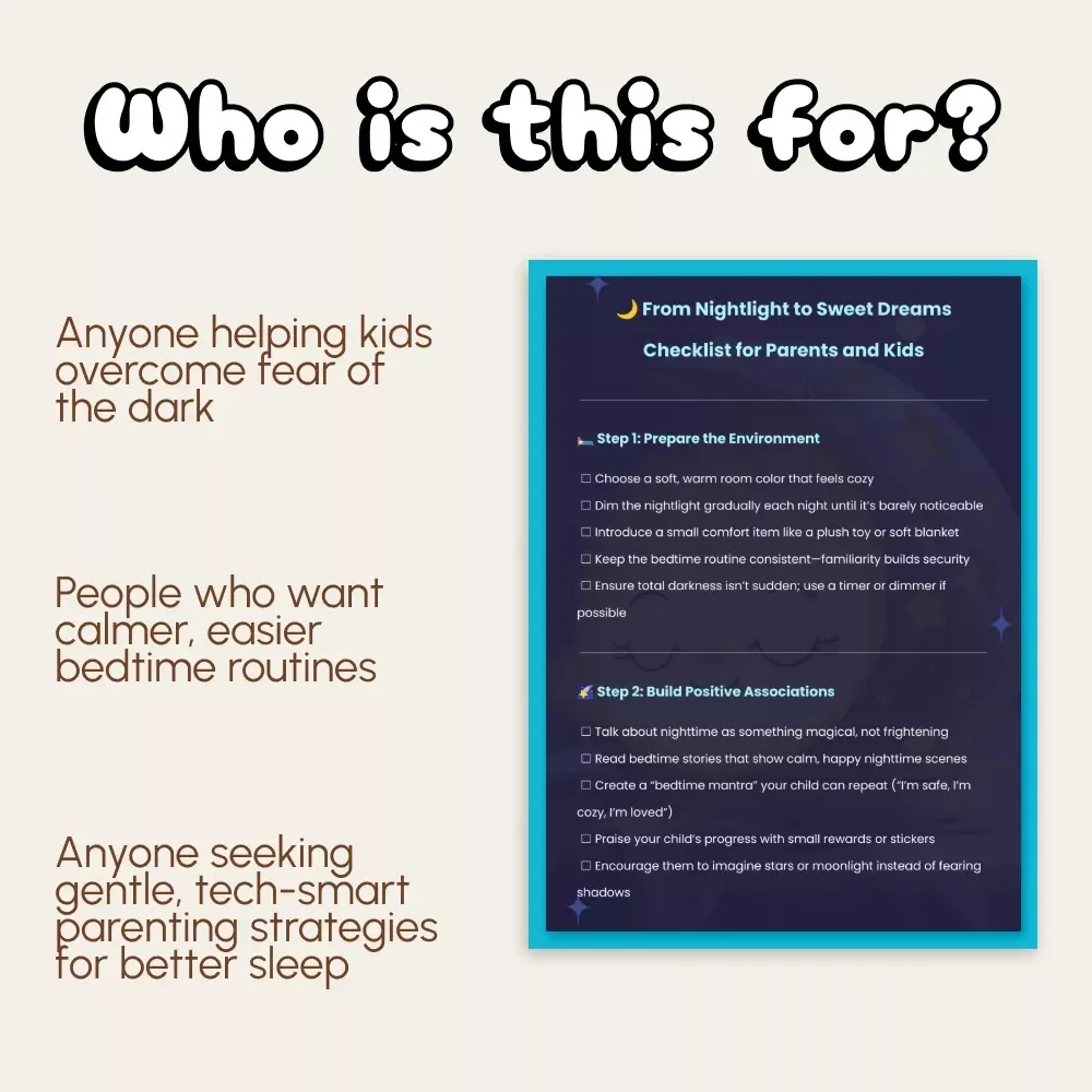 From Nightlight to Sweet Dreams Checklist for Parents and Kids | Printable Sleep Guide | Bedtime Routine eBook | Gentle Sleep Training Digital Download