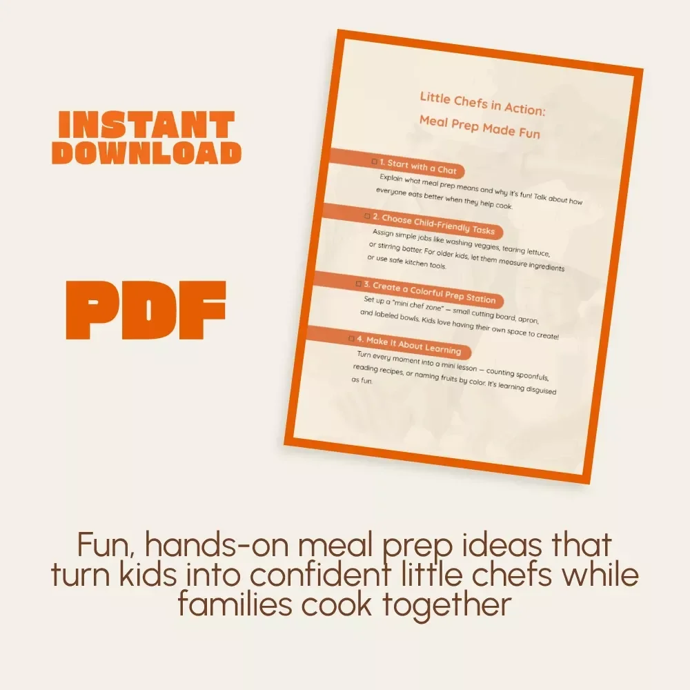 Little Chefs in Action: Meal Prep Made Fun | Printable Checklist for Parents & Kids | How to Involve Child in Meal Prep | Family Cooking Guide for Creative Learning