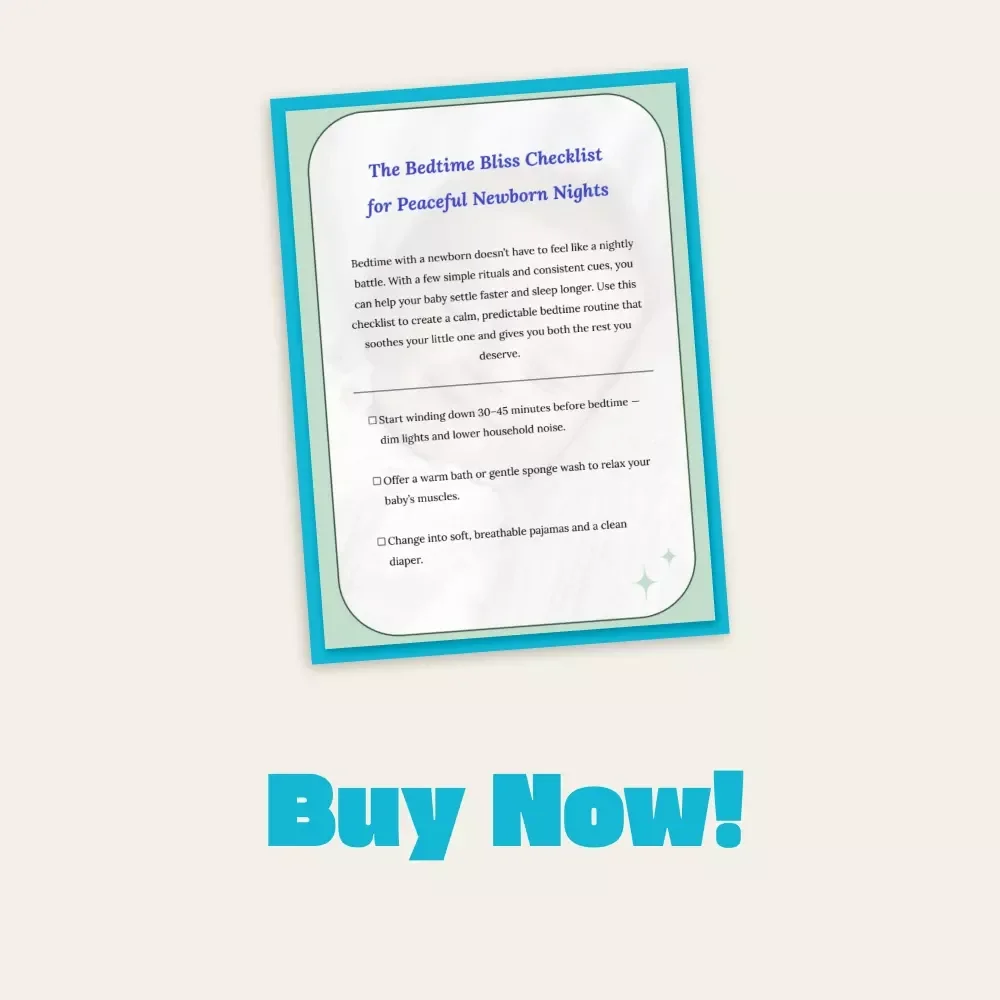 The Bedtime Bliss Checklist for Peaceful Newborn Nights | Digital Baby Sleep Routine Guide | Best Way to Settle Newborn at Bedtime | Instant Download