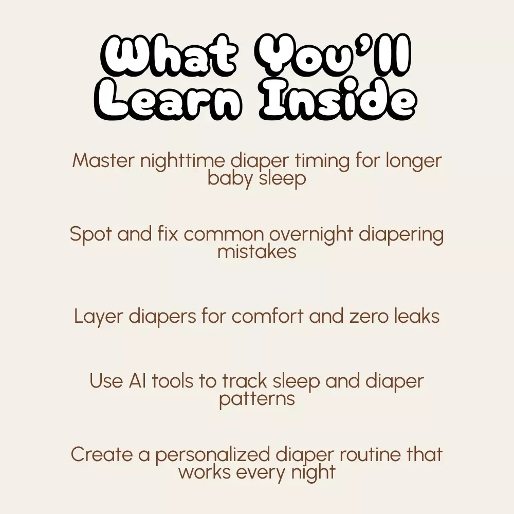 Nighttime Diaper Hacks: Smart Sleep Solutions for You and Your Baby | Baby Sleep Guide, Parenting eBook, Digital Download for New Parents, Nighttime Diaper Tips & Tricks