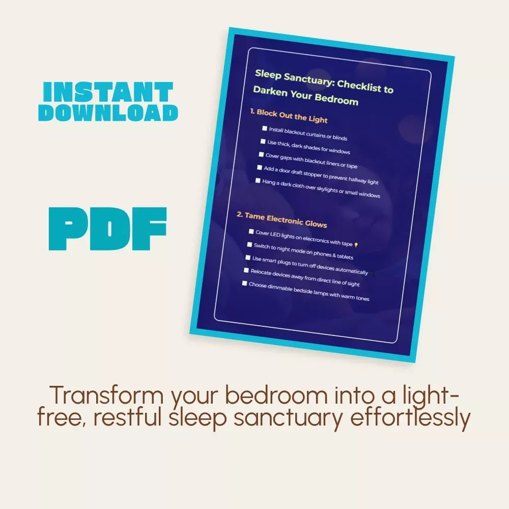 Sleep Sanctuary: Checklist to Darken Your Bedroom | Printable Guide for Better Sleep | Digital Download for Creating a Dark, Restful Space | Tips to Darken the Bedroom for Sleep