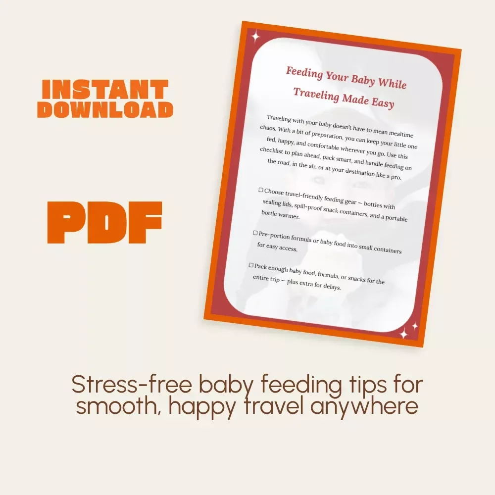 Feeding Your Baby While Traveling Made Easy – Printable Checklist for Parents | Digital Download | How to Feed Baby While Traveling Guide