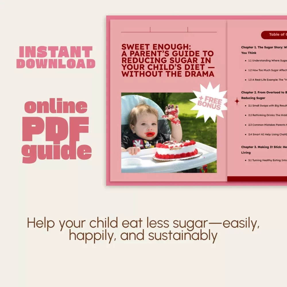 Sweet Enough: A Parent’s Guide to Reducing Sugar in Your Child’s Diet — Without the Drama | Digital Download Guide for Healthier Family Eating