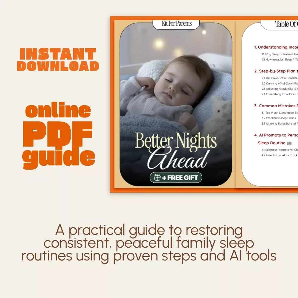 Better Nights Ahead | Printable Sleep Guide for Parents | How to Fix Inconsistent Sleep Schedule at Night | Family Sleep Routine Reset eBook
