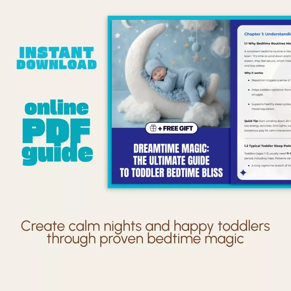 Dreamtime Magic: The Ultimate Guide to Toddler Bedtime Bliss | Best Bedtime Activities for Toddlers | Peaceful Sleep Routine eBook & Printable Guide