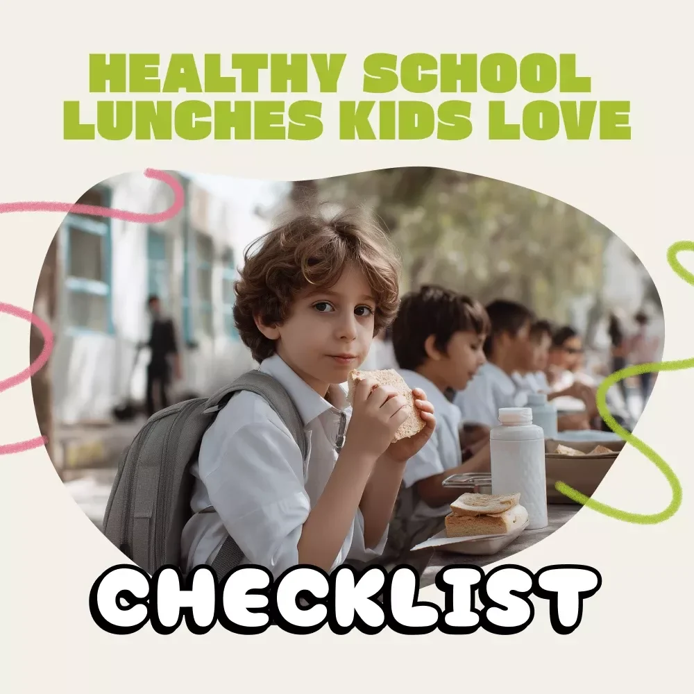 Healthy School Lunch Checklist for Parents | Printable Digital Download | How to Pack School Lunch Healthy | Easy Nutrition Guide for Kids