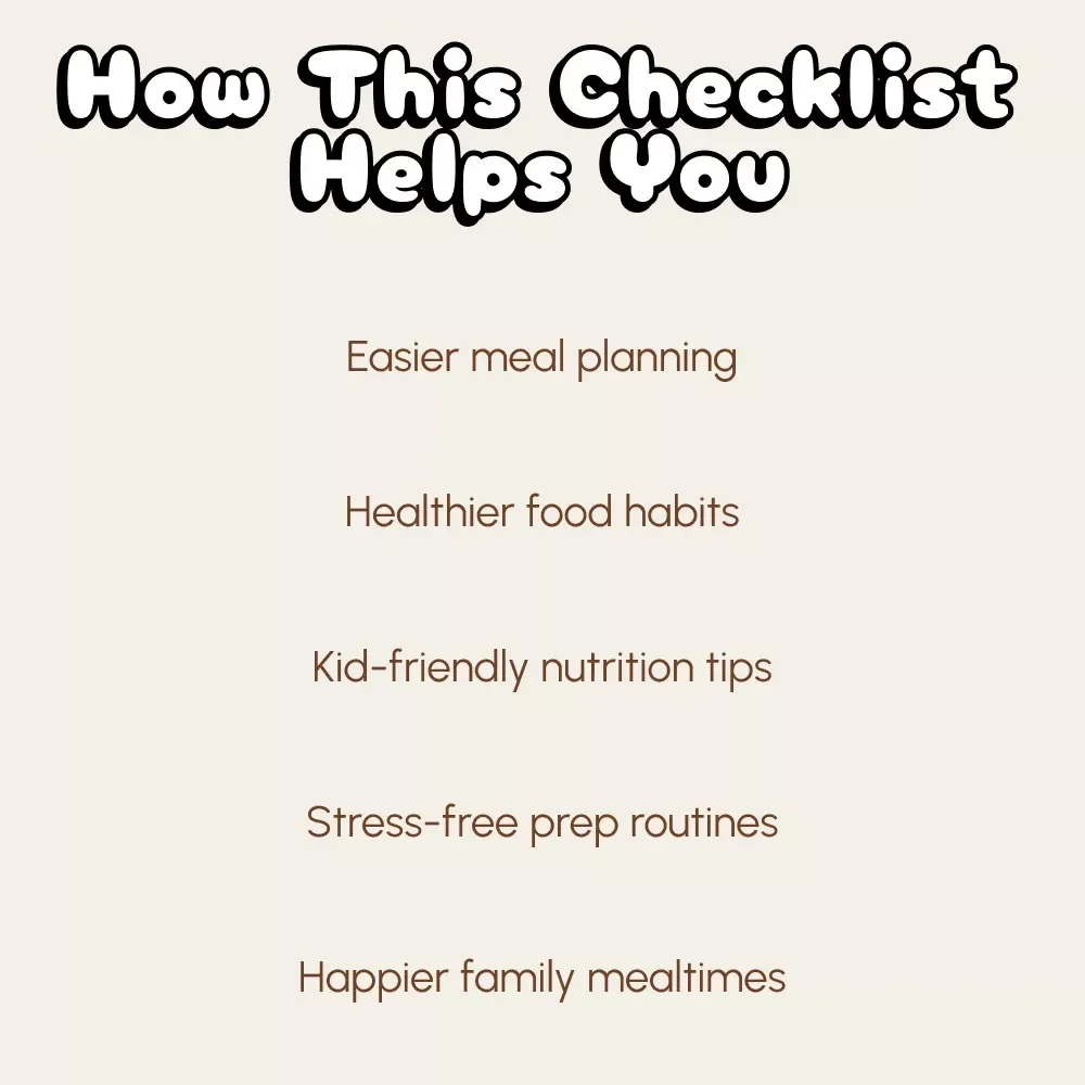 The Smart Parent’s Checklist for Nutritious Living | Printable Healthy Eating Guide for Families | Digital Download for Busy Parents | How to Have Healthy Food in Home Every Day