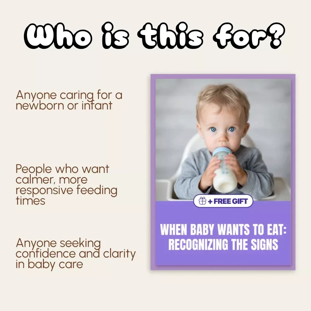 When Baby Wants to Eat: Recognizing the Signs | Baby Feeding Guide, Digital Download, New Parent eBook, Hunger Cues, Baby Feeding Tips, Responsive Feeding, Printable Checklist for Parents