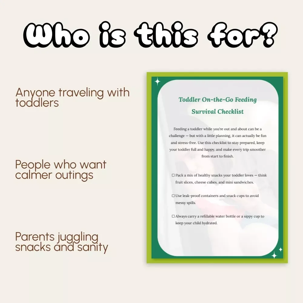 Toddler On-the-Go Feeding Survival Checklist | Printable Travel Feeding Guide for Parents | How to Feed Toddler On the Go | Family Travel Essentials