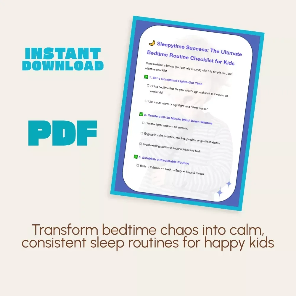 Sleepytime Success: The Ultimate Bedtime Routine Checklist for Kids | Digital Download | How to Set a Bedtime Routine for Kids | Printable Family Sleep Guide