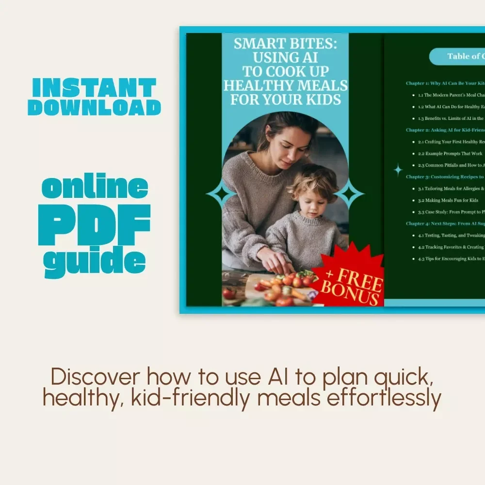 Smart Bites: Using AI to Cook Up Healthy Meals for Your Kids | AI Meal Planning eBook, Digital Parenting Guide, Healthy Family Cooking Tips, Kid-Friendly Recipes with AI