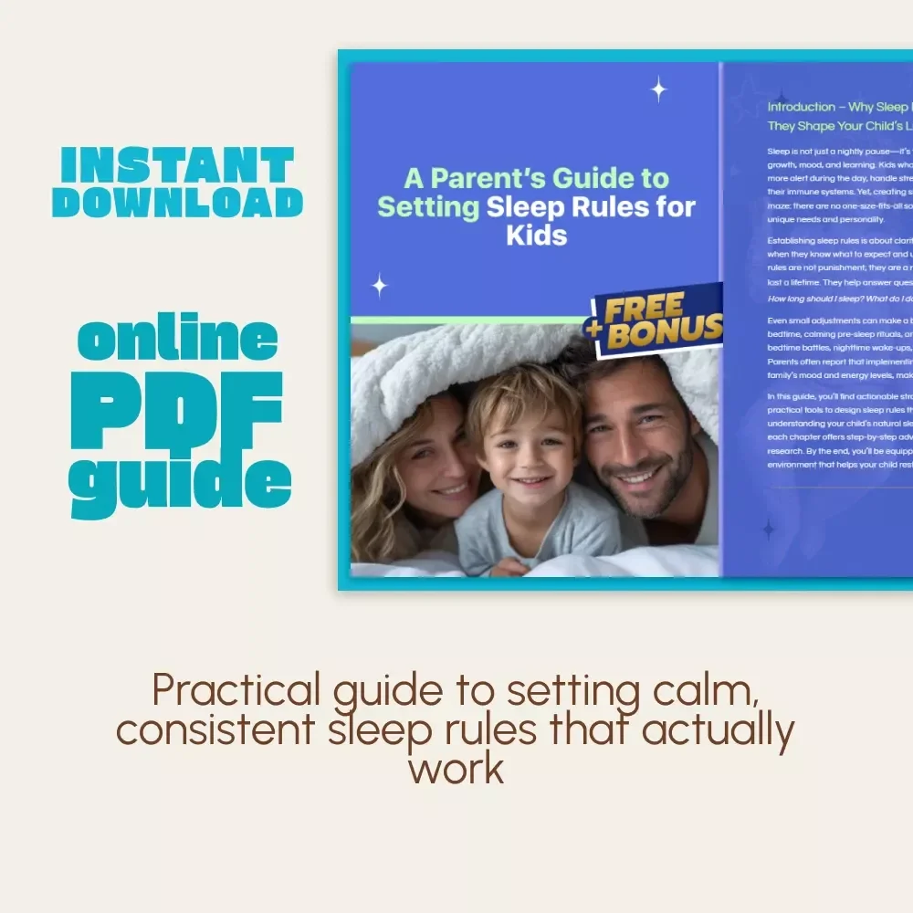 A Parent’s Guide to Setting Sleep Rules for Kids | Printable Digital Download | How to Set Sleep Rules for Kids | Parenting eBook & Sleep Routine Guide