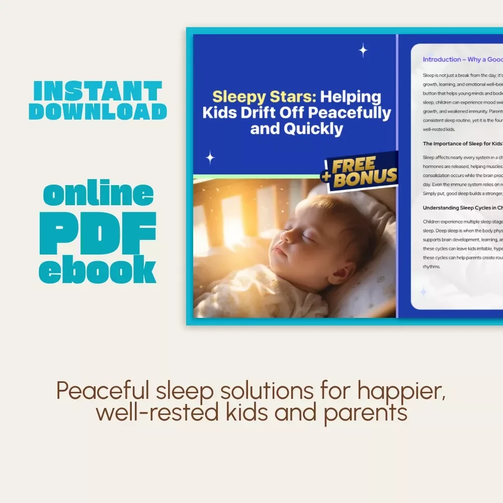 Sleepy Stars: Helping Kids Drift Off Peacefully and Quickly | eBook Guide for Parents | How to Help Kids Fall Asleep Faster | Digital Download for Calm Bedtimes