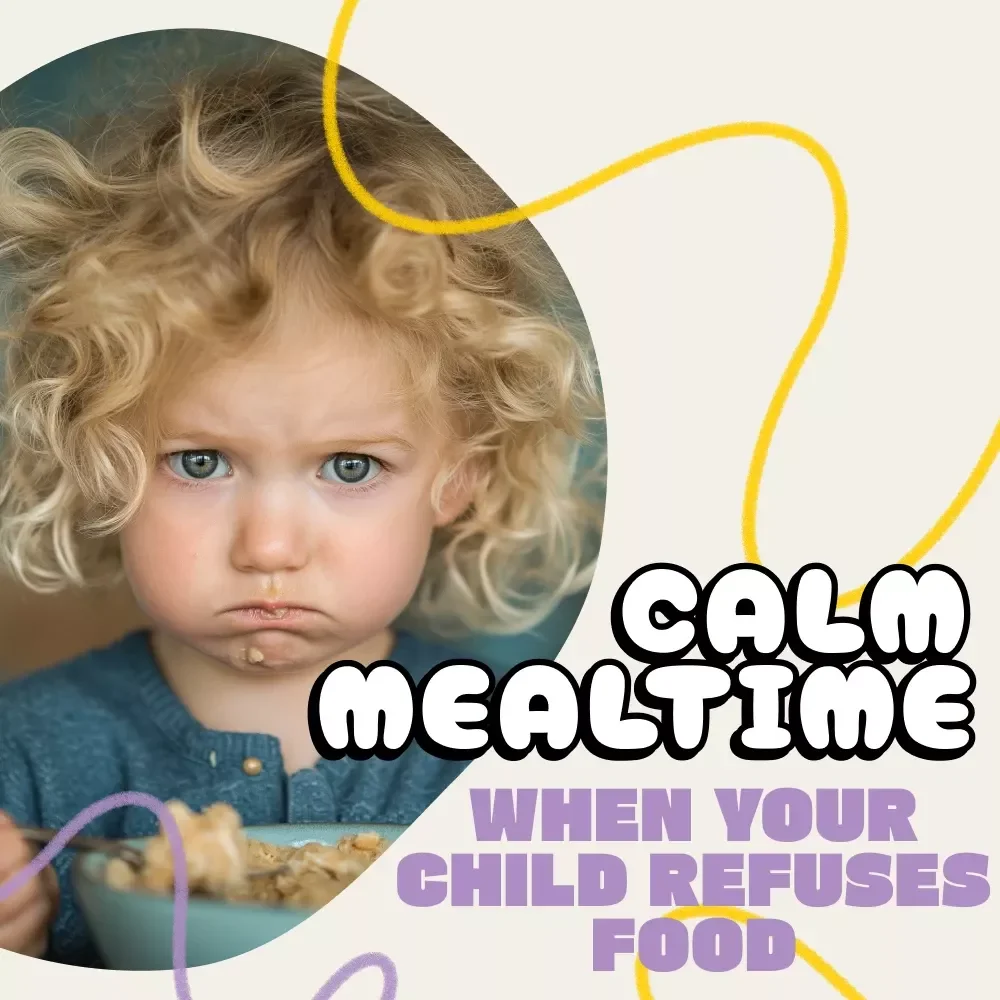 Calm Mealtime Moments When Your Child Refuses Food | Printable Parenting Checklist for Picky Eaters | Gentle Guide on How to Calm Child When They Refuse Food