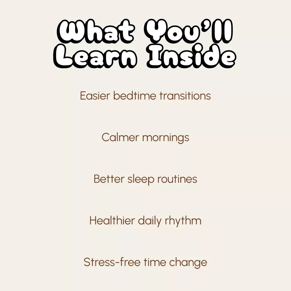 Help Kids Adjust After Daylight Savings: Checklist | Printable Guide for Parents | How to Help Child Adjust After Daylight Savings Routine