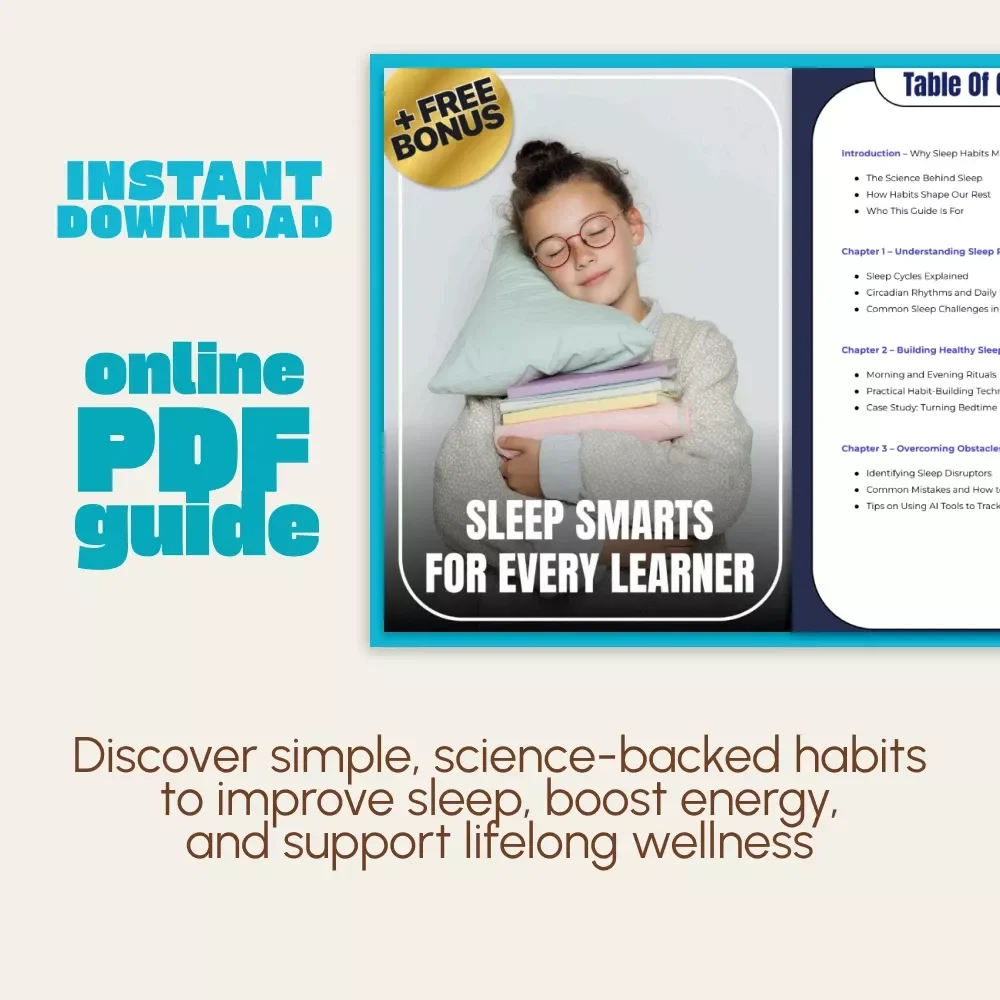 Sleep Smarts for Every Learner | Digital Guide on How to Teach Sleep Habits | Sleep Education eBook for Parents, Teachers & Coaches