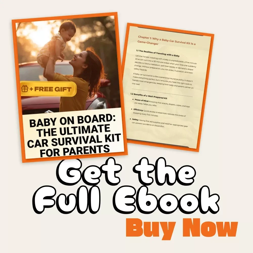 Baby on Board: The Ultimate Car Survival Kit for Parents | Printable eBook Guide | What to Pack in Baby Car Survival Kit | New Parent Travel Essentials