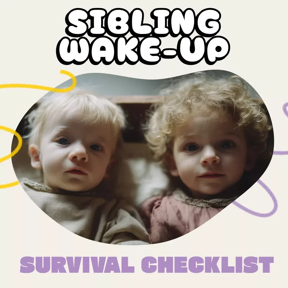 The Sibling Wake-Up Survival Checklist | How to Handle Siblings Waking in Night | Digital Download for Calm Bedtime Routines & Peaceful Nights
