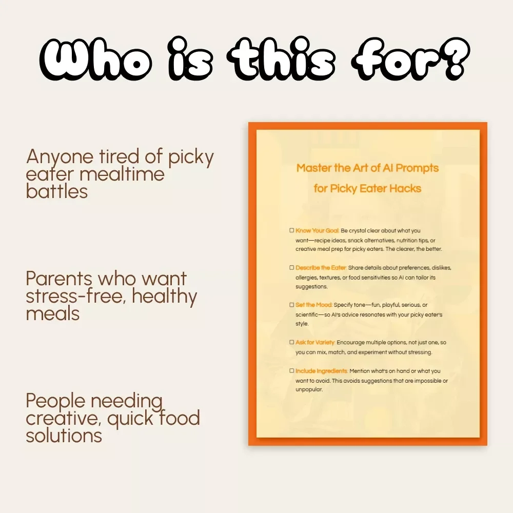 Master the Art of AI Prompts for Picky Eater Hacks | The Ultimate Checklist for How to Prompt AI for Picky Eater Tips