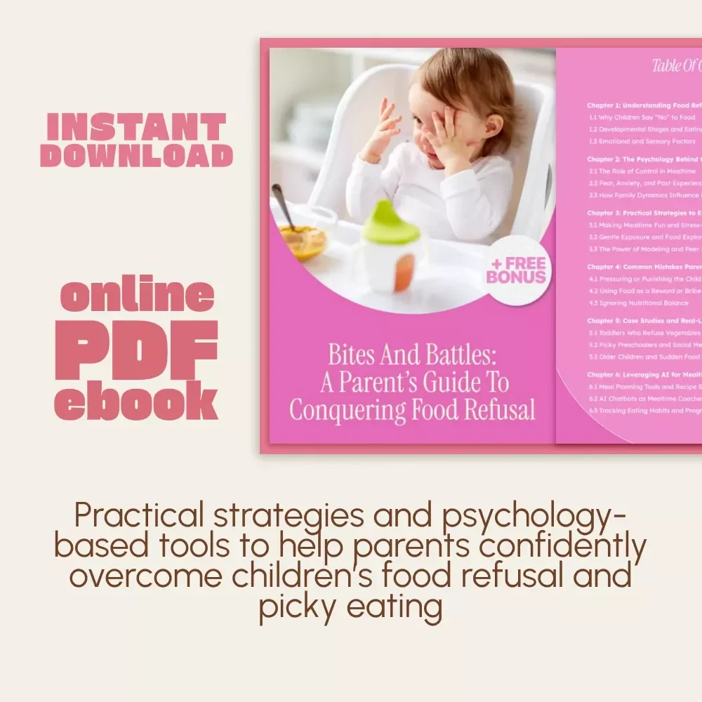 Bites and Battles: A Parent’s Guide to Conquering Food Refusal | Printable Parenting eBook | Toddler & Child Feeding Guide | Gentle Mealtime Strategies | Picky Eater Help