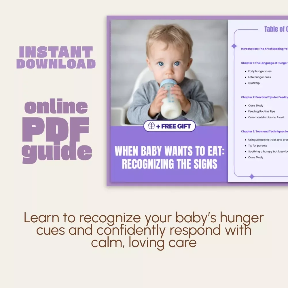 When Baby Wants to Eat: Recognizing the Signs | Baby Feeding Guide, Digital Download, New Parent eBook, Hunger Cues, Baby Feeding Tips, Responsive Feeding, Printable Checklist for Parents