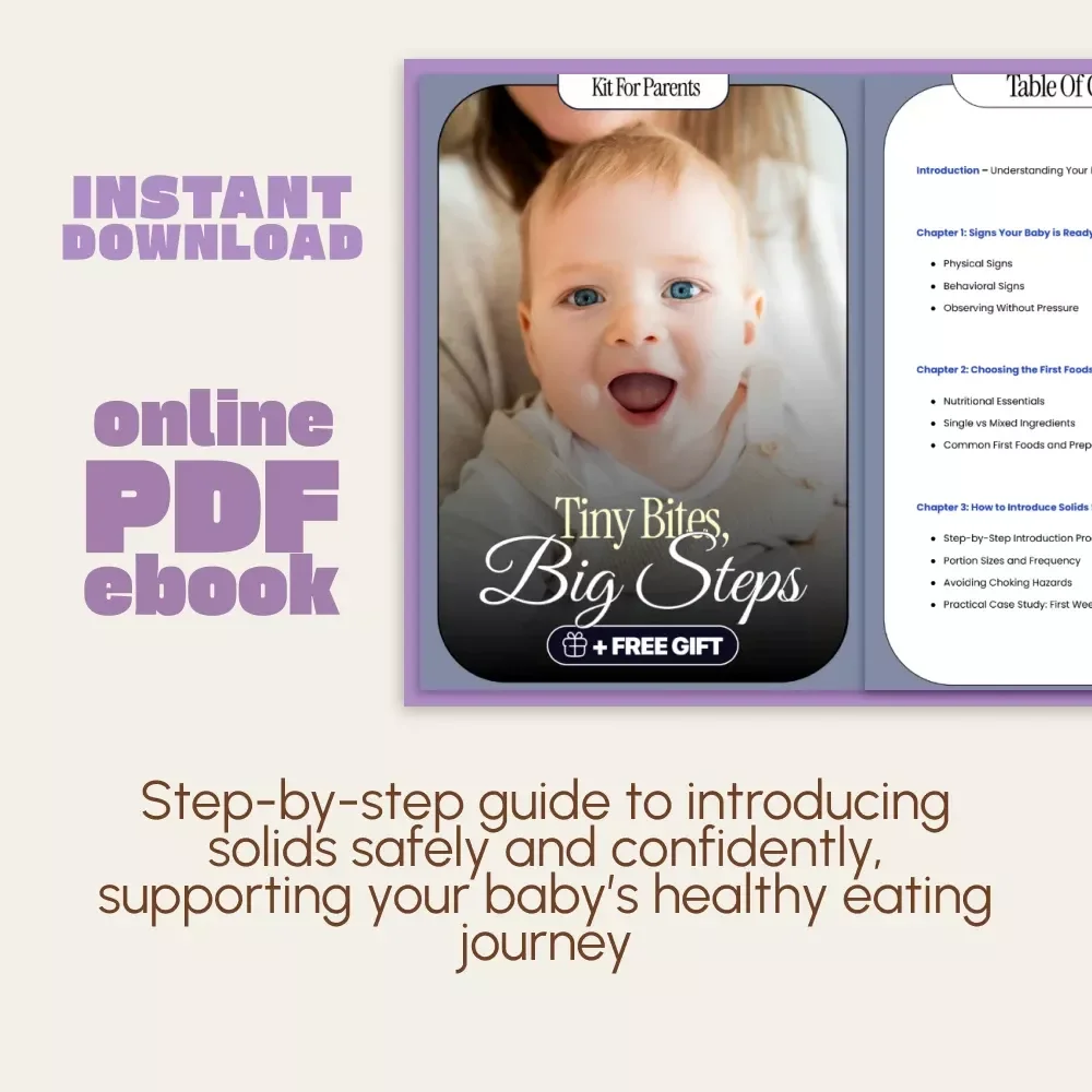 Tiny Bites, Big Steps | Baby Feeding eBook for New Parents | How to Introduce Solids to Baby with Confidence, Nutrition Tips & Step-by-Step Guide