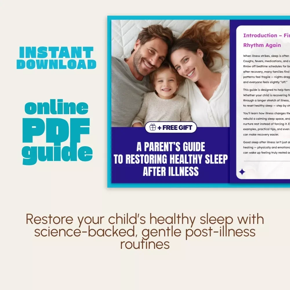 A Parent’s Guide to Restoring Healthy Sleep After Illness | Digital Sleep Recovery Guide for Families | How to Reset Sleep After Illness | Printable Wellness eBook for Parents