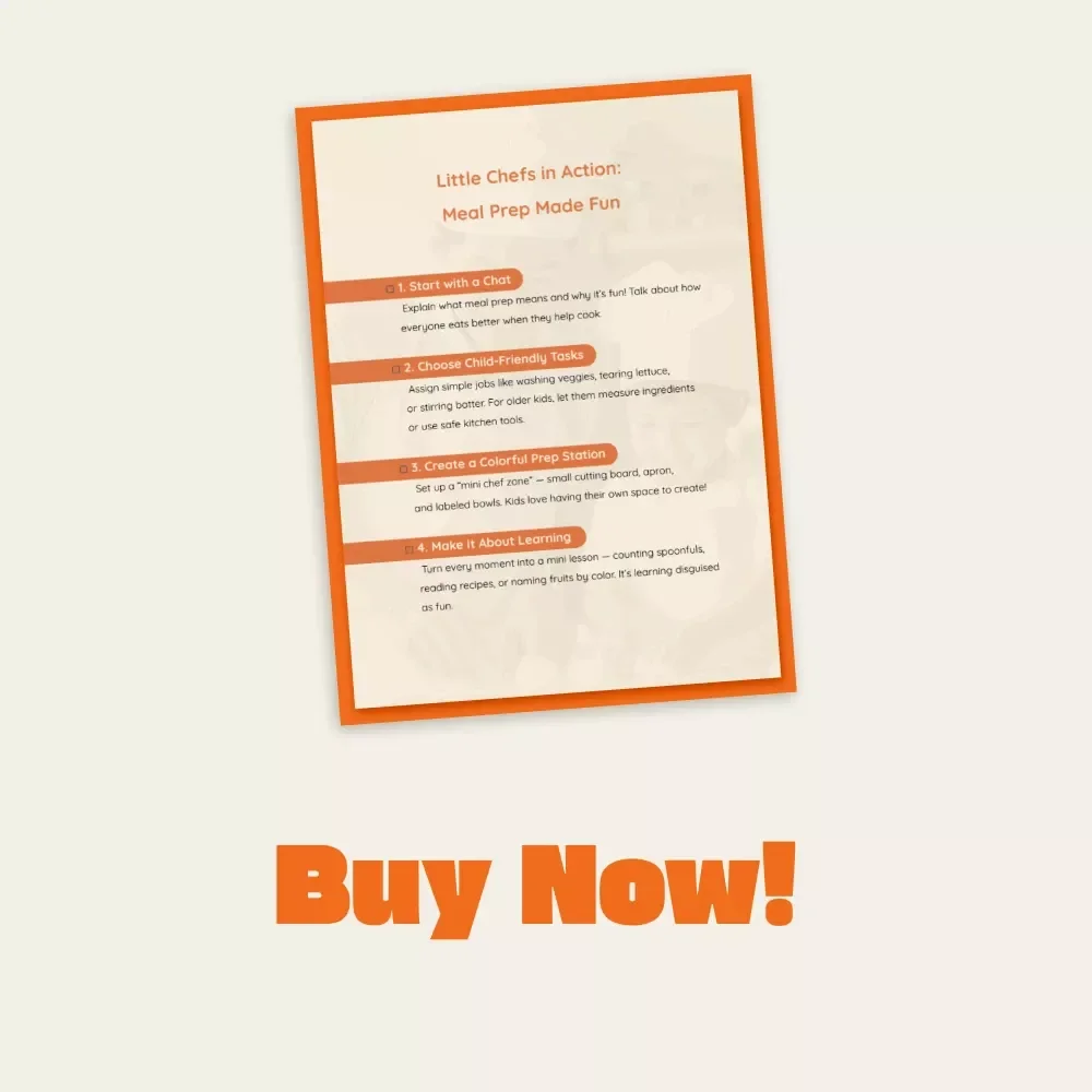 Little Chefs in Action: Meal Prep Made Fun | Printable Checklist for Parents & Kids | How to Involve Child in Meal Prep | Family Cooking Guide for Creative Learning
