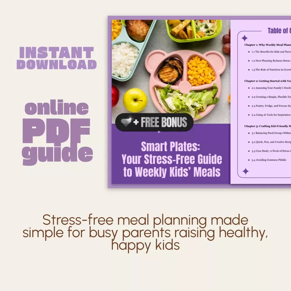 Smart Plates: Your Stress-Free Guide to Weekly Kids’ Meals | Digital Meal Planning Guide for Parents | How to Plan Weekly Meals for Kids