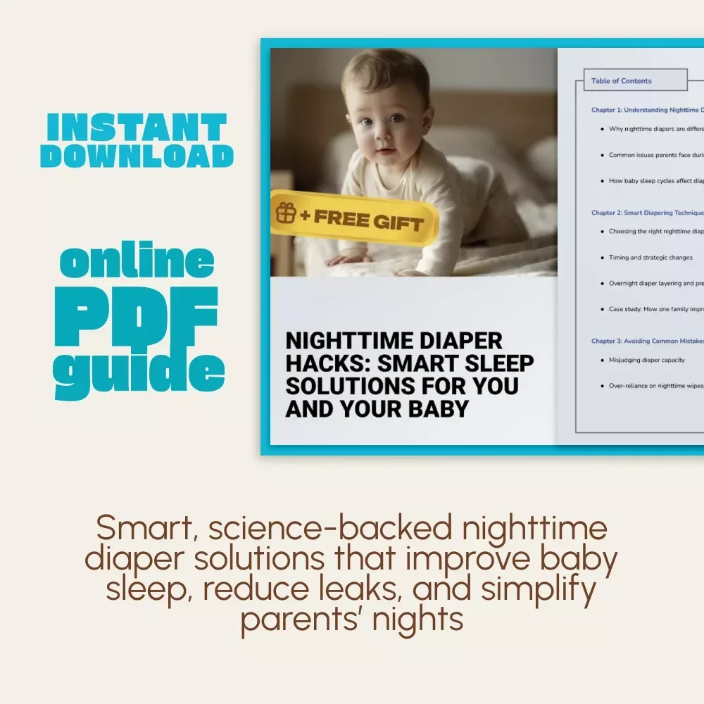 Nighttime Diaper Hacks: Smart Sleep Solutions for You and Your Baby | Baby Sleep Guide, Parenting eBook, Digital Download for New Parents, Nighttime Diaper Tips & Tricks