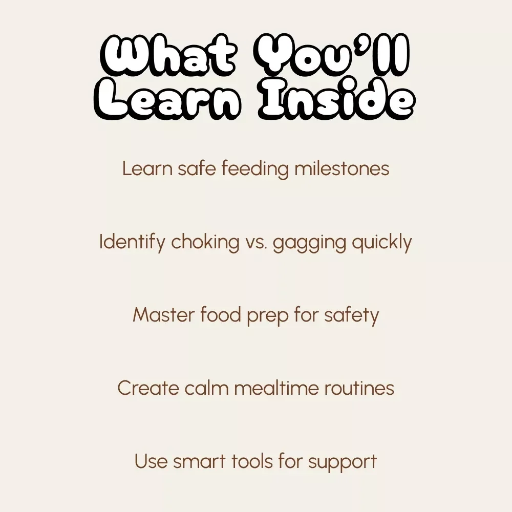Safe Bites: A Parent’s Guide to Preventing Choking When Starting Solids | Baby Feeding Safety eBook, Printable Guide for Parents, how to prevent choking with solids