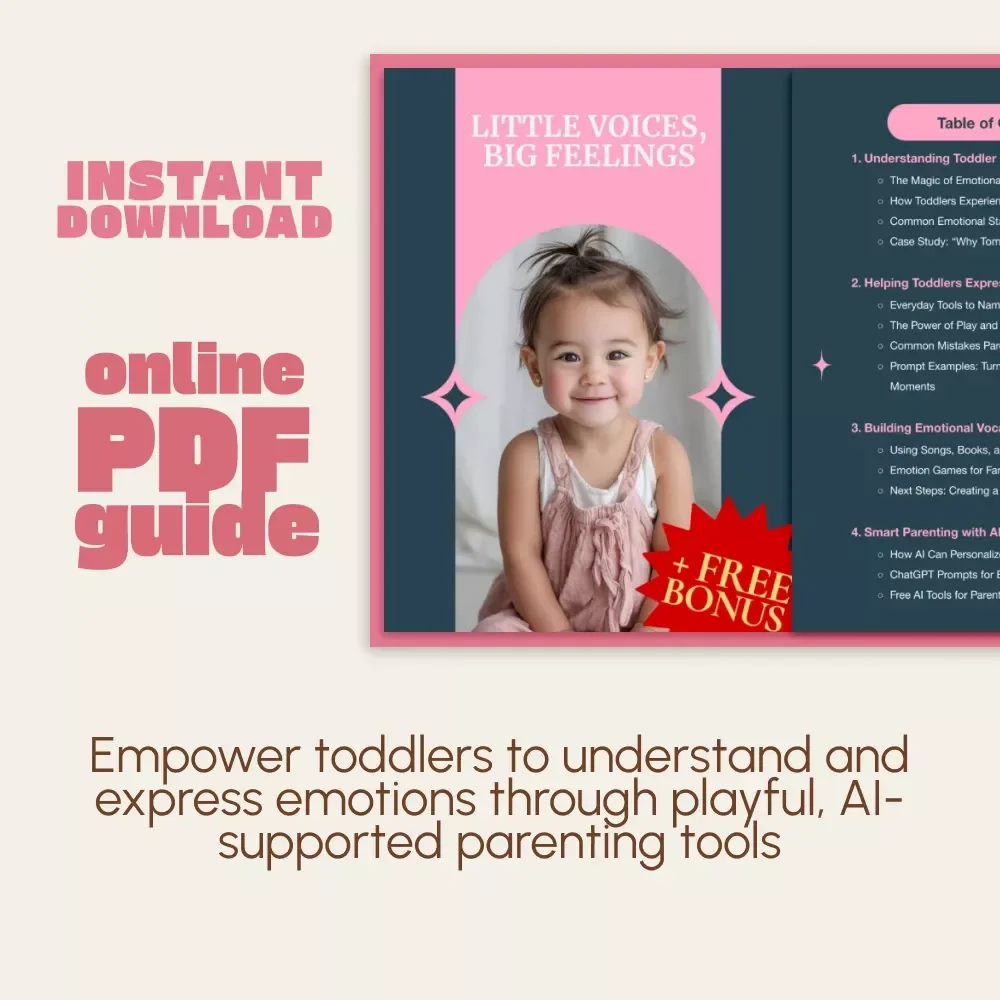 Little Voices, Big Feelings | Toddler Emotional Development Guide | Parenting eBook for Understanding Toddler Emotions, Teaching Feelings, and Smart Parenting with AI Support | Printable Digital Download for Parents and Educators