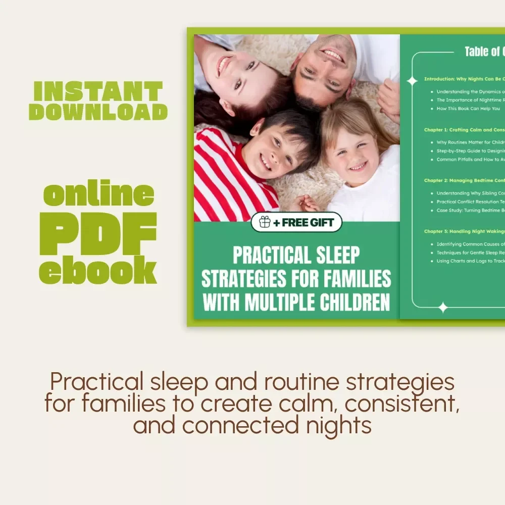 Practical Strategies for Families with Multiple Children | eBook for Busy Parents | Digital Download with Tips for Families with Multiple Kids at Night