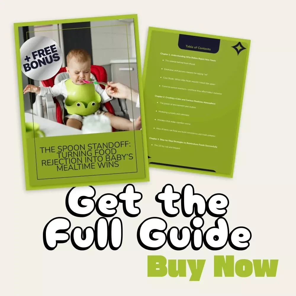 The Spoon Standoff: Turning Food Rejection into Baby’s Mealtime Wins | Gentle Feeding Guide for Parents | Digital Download | Toddler Feeding eBook | what to do when baby rejects new food