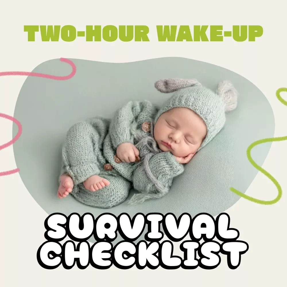 The Two-Hour Wake-Up Survival Checklist | Newborn Sleep Guide for Exhausted Parents | Digital Download | why does newborn wake every 2 hours | Baby Sleep Support eBook