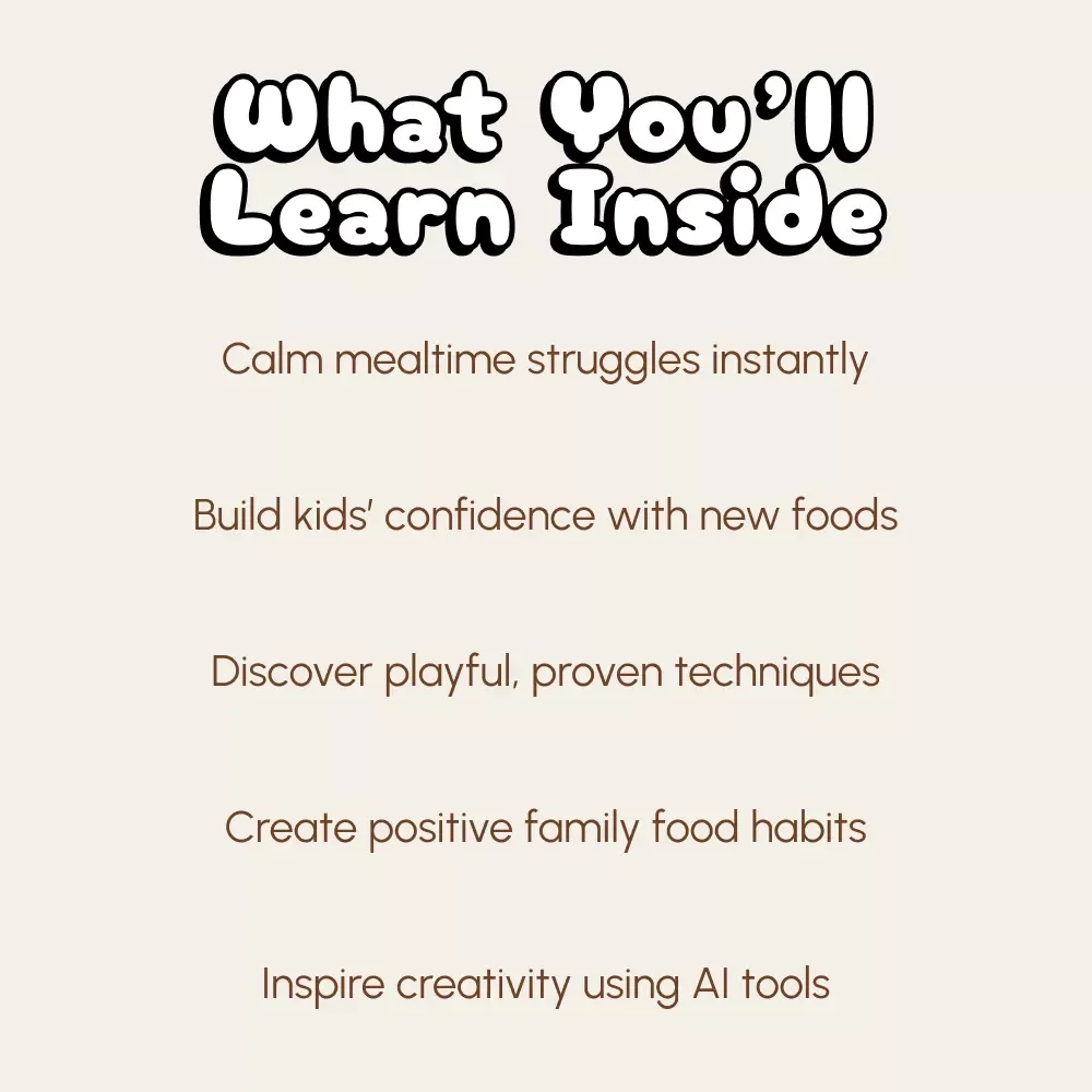 Tiny Taste Buds, Big Adventures | Kids Food Anxiety eBook, Gentle Eating Guide for Picky Eaters, Parenting Resource, AI Food Creativity Tips, Digital Download