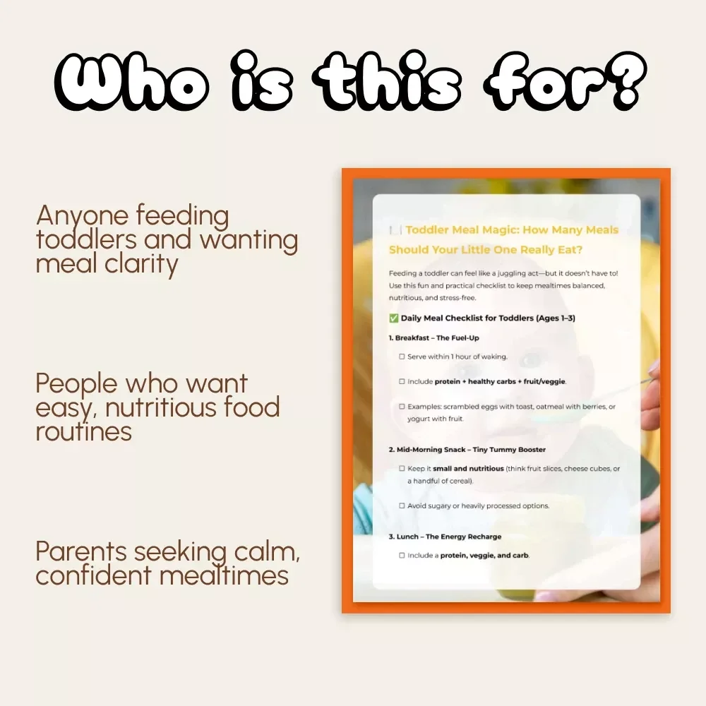 Toddler Meal Magic: How Many Meals Should Your Little One Really Eat | Toddler Nutrition Guide | Daily Meal Checklist | Printable Toddler Feeding Schedule | Balanced Meals for Kids Ages 1–3