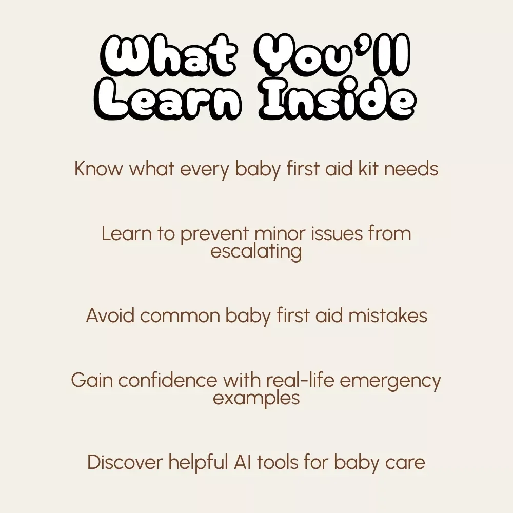 Baby First Aid: Your Essential Guide to Safety and Peace of Mind | Printable eBook for New Parents | Digital Download on What Should Be in Baby First Aid Kit