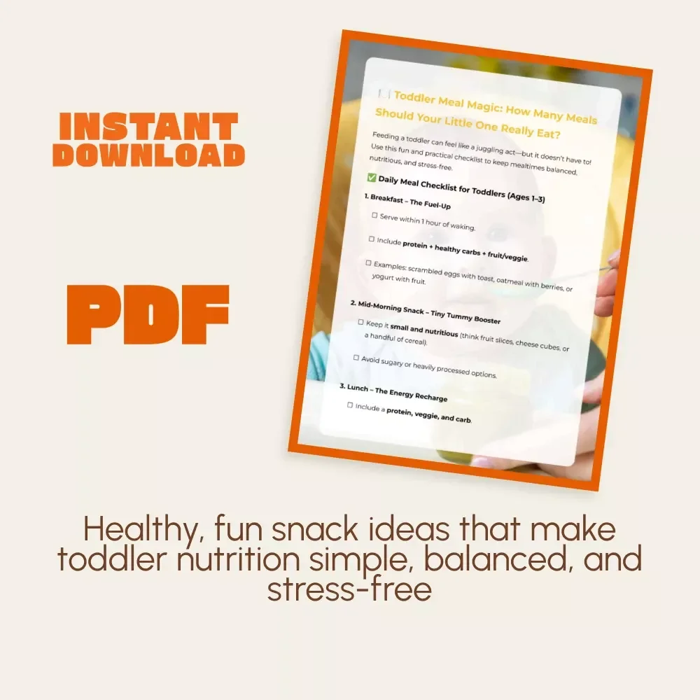Toddler Snack Attack: Healthy Treats Your Little One Will Love | Printable Toddler Snack Guide | Kids Nutrition Checklist | Healthy Snack Ideas for Toddlers | Instant Digital Download