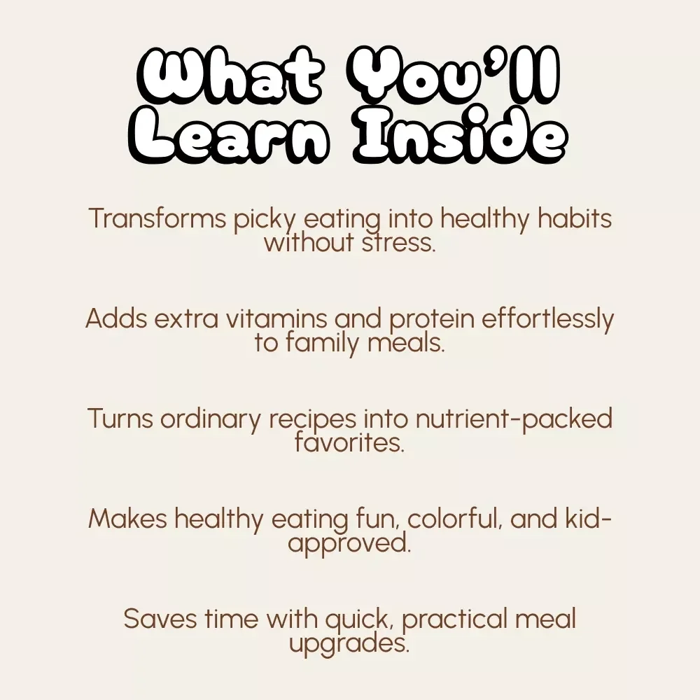 Easy Ways to Sneak More Nutrition into Your Child’s Meals | Printable Checklist for Parents | Digital Download | How to Sneak Nutrition into Meals for Picky Eaters
