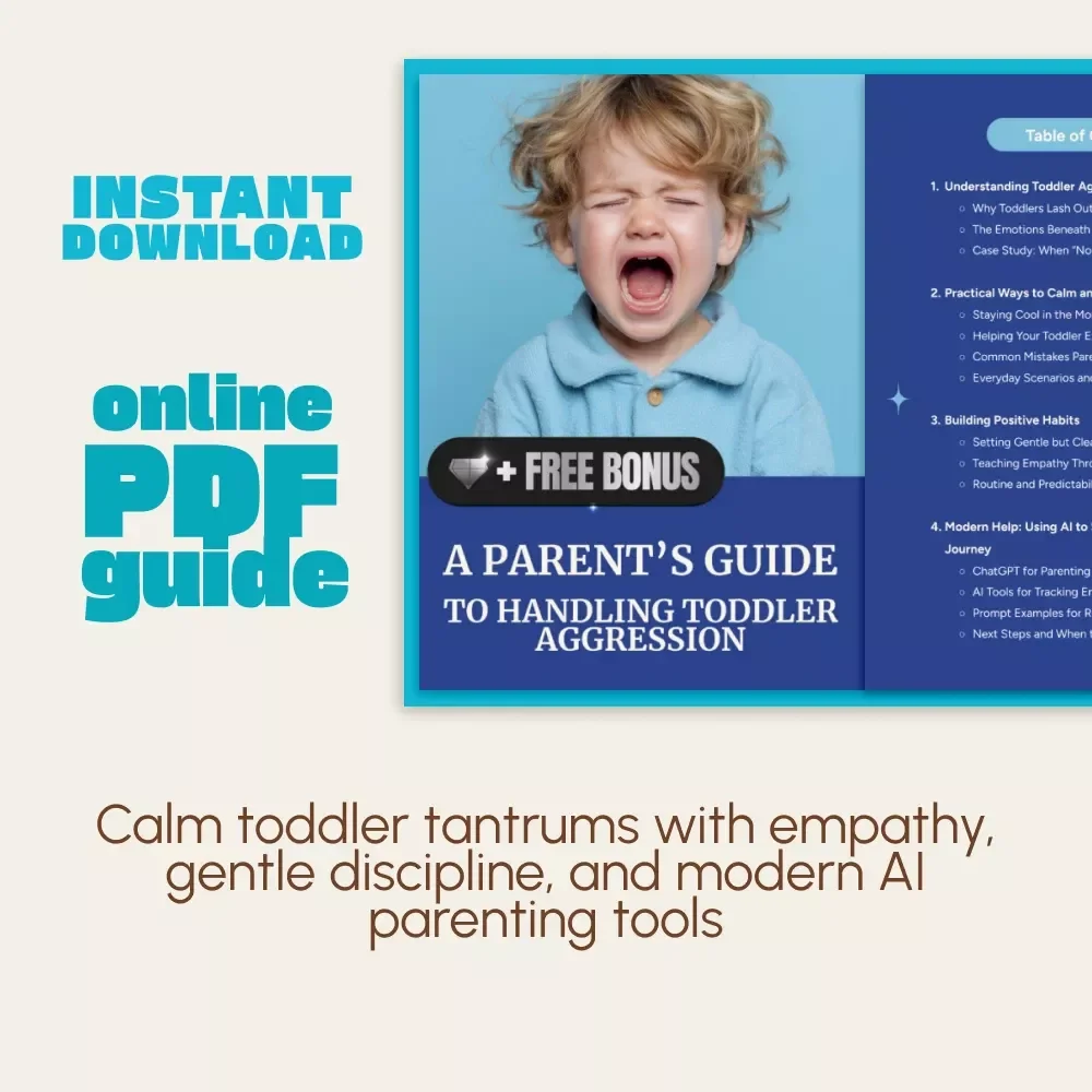 A Parent’s Guide to Handling Toddler Aggression | Gentle Parenting eBook, Positive Discipline, Calm Connection Strategies, AI Parenting Tools