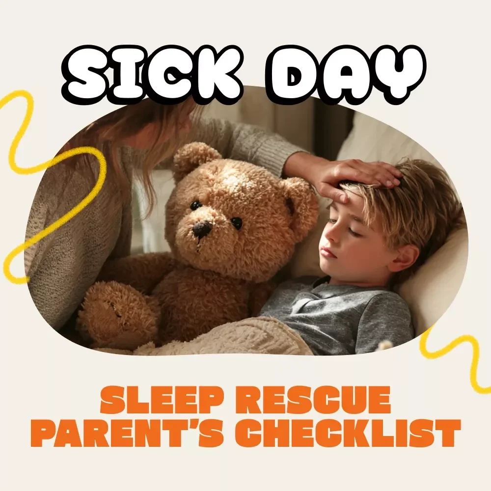 Sick Day Sleep Rescue Parent’s Checklist | Printable Sleep Guide for Moms & Dads | How to Adjust Bedtime When Child Is Sick | Healing Sleep Routine eBook
