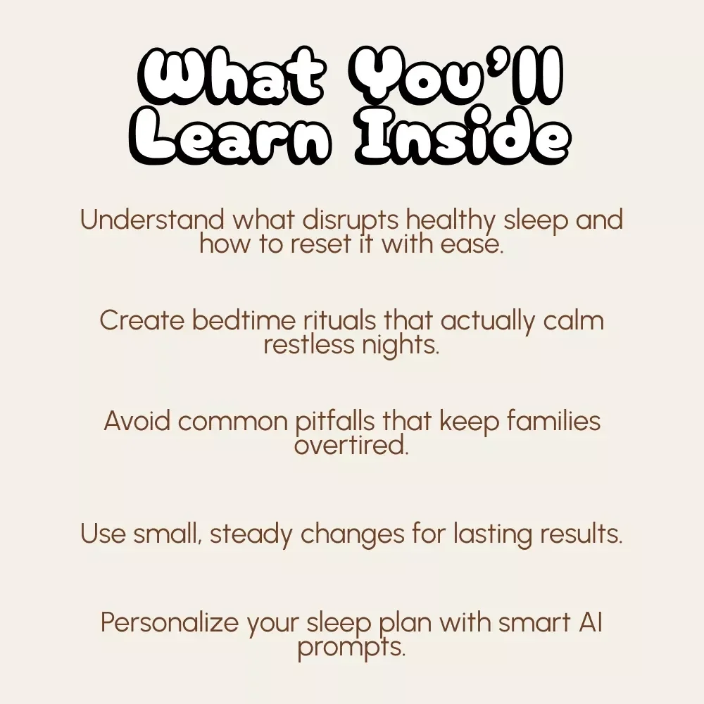 Better Nights Ahead | Printable Sleep Guide for Parents | How to Fix Inconsistent Sleep Schedule at Night | Family Sleep Routine Reset eBook