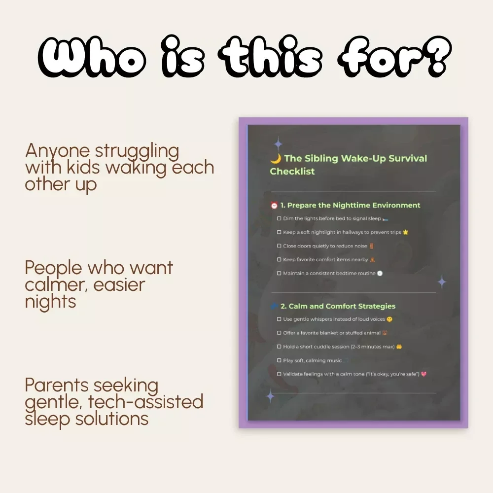 The Sibling Wake-Up Survival Checklist | How to Handle Siblings Waking in Night | Digital Download for Calm Bedtime Routines & Peaceful Nights