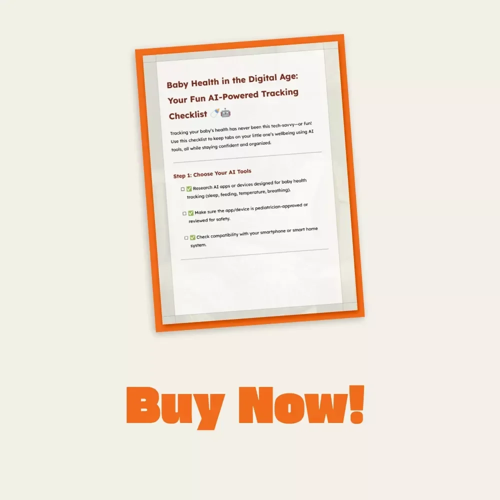 Baby Health in the Digital Age: Your Fun AI-Powered Tracking Checklist | How to Track Baby Health Metrics Using AI | Smart Parenting eBook | Digital Download Checklist