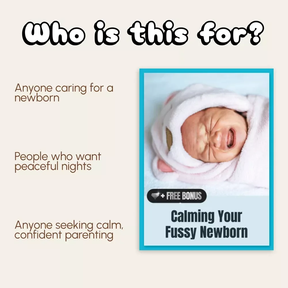 Calming Your Fussy Newborn | Gentle Parenting eBook for New Moms | How to Calm Newborn During Fussy Periods | Baby Soothing Guide & Proven Comfort Techniques