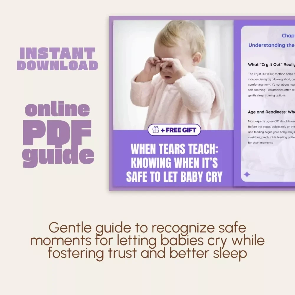 When Tears Teach: Knowing When It’s Safe to Let Baby Cry | Gentle Sleep Training Guide for Parents | Learn when to let baby cry it out safely | Digital Download Parenting Resource