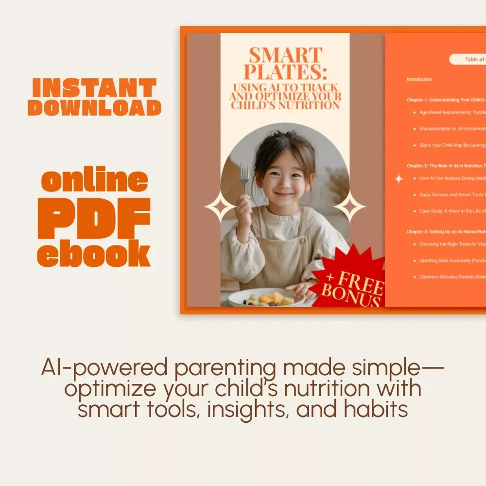 Smart Plates: Using AI to Track and Optimize Your Child’s Nutrition | Digital Guide for Parents | AI Nutrition Tracking eBook | Family Health & Wellness Download