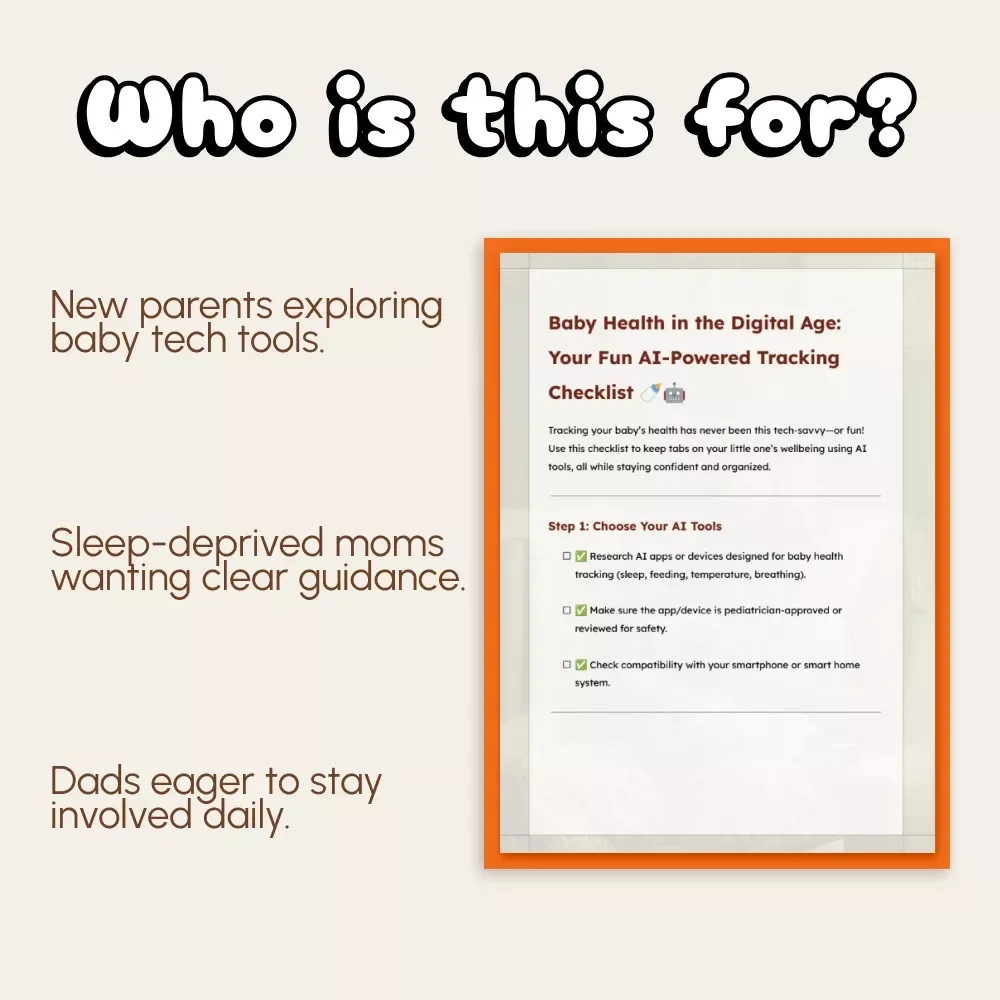 Baby Health in the Digital Age: Your Fun AI-Powered Tracking Checklist | How to Track Baby Health Metrics Using AI | Smart Parenting eBook | Digital Download Checklist